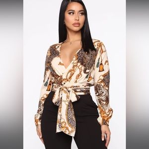 Telling White Lies Top - Ivory/combo -XL